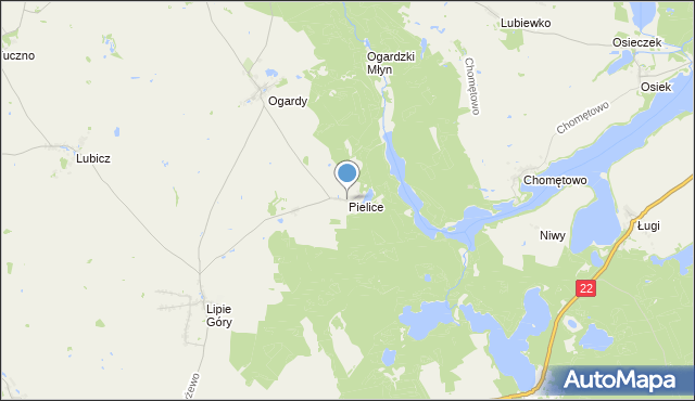 mapa Pielice, Pielice gmina Strzelce Krajeńskie na mapie Targeo